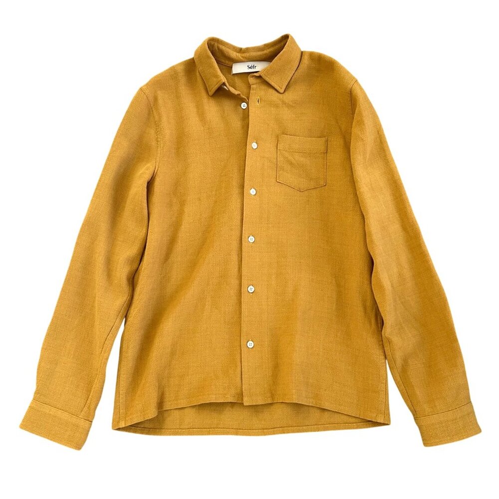 Séfr Men's Sz Medium Mustard Yellow Long Sleeve Shirt